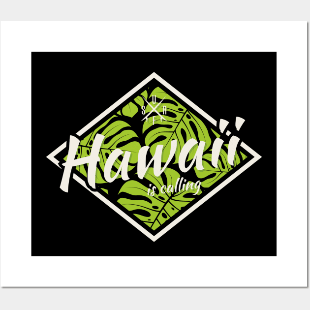 Hawaii surf design, print, typography Wall Art by Frispa